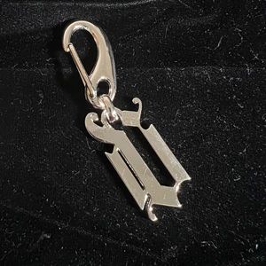 Authentic VERSACE Gothic Letter Key Chain Bag Charm